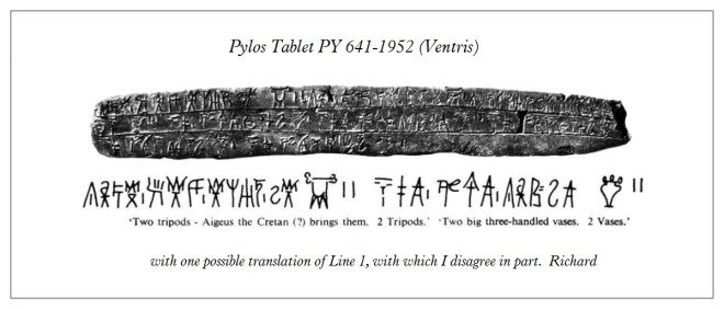 Pylos Tablet 641-1952 Ventris first line